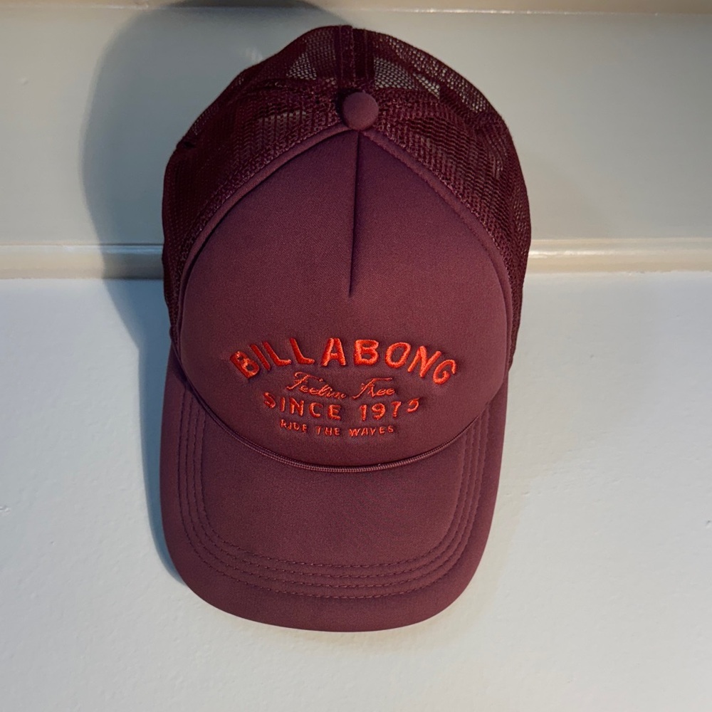 Billabong Burgundy Cap with Orange Logo